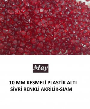 10 MM KESMELİ PLASTİK ALTI SİVRİ RENKLİ AKRİLİK-SIAM