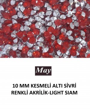 10 MM KESMELİ ALTI SİVRİ RENKLİ AKRİLİK-LIGHT SIAM