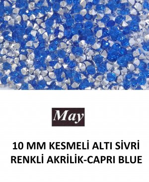 10 MM KESMELİ ALTI SİVRİ RENKLİ AKRİLİK-CAPRI BLUE