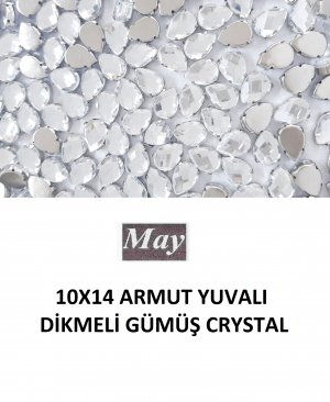 10X14 ARMUT YUVALI DİKMELİ GÜMÜŞ CRYSTAL