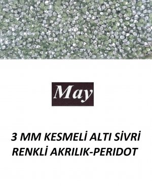 3 MM KESMELİ ALTI SİVRİ RENKLİ AKRILIK-PERIDOT