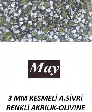 3 MM KESMELİ ALTI SİVRİ RENKLİ AKRILIK-OLIVINE