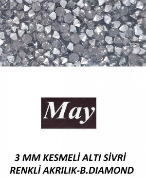 3 MM KESMELİ ALTI SİVRİ RENKLİ AKRILIK-B.DIAMOND