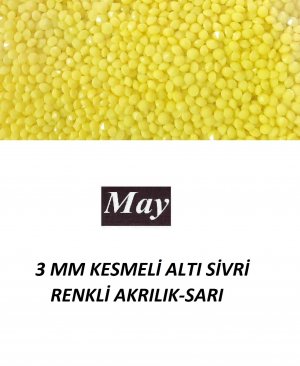 3 MM KESMELİ ALTI SİVRİ RENKLİ AKRILIK-SARI