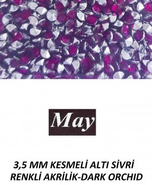 3,5 MM KESMELİ ALTI SİVRİ RENKLİ AKRİLİK-DARK ORCHID