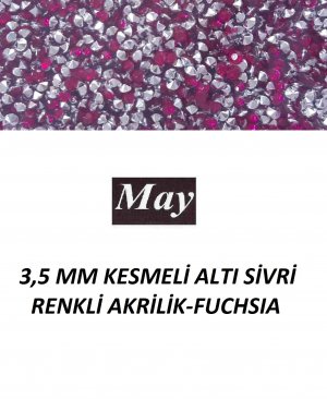 3,5 MM KESMELİ ALTI SİVRİ RENKLİ AKRİLİK-FUCHSIA