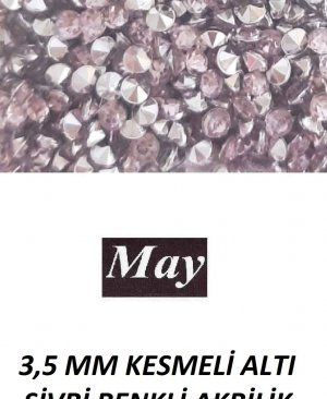 3,5 MM KESMELİ ALTI SİVRİ RENKLİ AKRİLİK-LIGHT AMETHYST