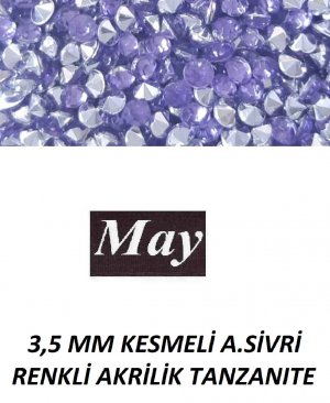 3,5 MM KESMELİ ALTI SİVRİ RENKLİ AKRİLİK-TANZANITE