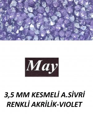 3,5 MM KESMELİ ALTI SİVRİ RENKLİ AKRİLİK-VIOLET