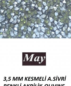 3,5 MM KESMELİ ALTI SİVRİ RENKLİ AKRİLİK-OLIVINE