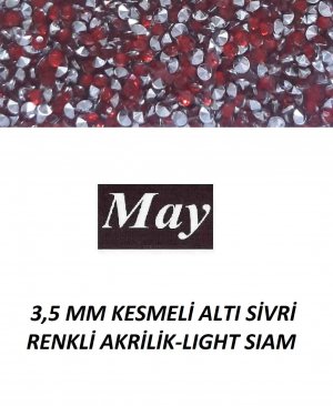 3,5 MM KESMELİ ALTI SİVRİ RENKLİ AKRİLİK-LIGHT SIAM