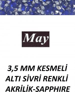 3,5 MM KESMELİ ALTI SİVRİ RENKLİ AKRİLİK-SAPPHIRE