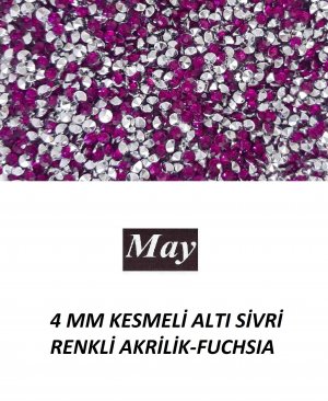 4 MM KESMELİ ALTI SİVRİ RENKLİ AKRİLİK-FUCHSIA