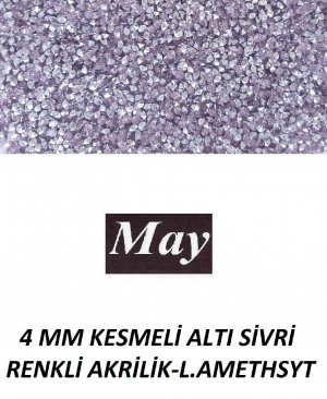 4 MM KESMELİ ALTI SİVRİ RENKLİ AKRİLİK-LIGHT AMETHSYT