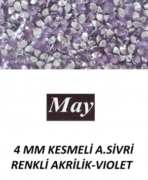 4 MM KESMELİ ALTI SİVRİ RENKLİ AKRİLİK-VIOLET