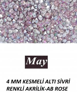 4 MM KESMELİ ALTI SİVRİ RENKLİ AKRİLİK-AB ROSE