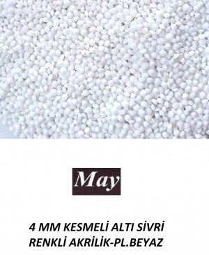 4 MM KESMELİ ALTI SİVRİ RENKLİ AKRİLİK-PL.BEYAZ