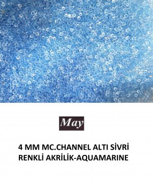 4 MM MC.CHANNEL ALTI SİVRİ RENKLİ AKRİLİK-AQUAMARINE