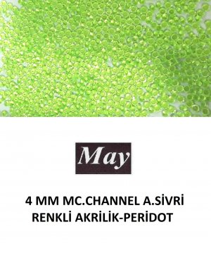 4 MM MC.CHANNEL ALTI SİVRİ RENKLİ AKRİLİK-PERİDOT