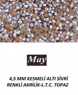 4,5 MM KESMELİ ALTI SİVRİ RENKLİ AKRİLİK-L.T.C. TOPAZ