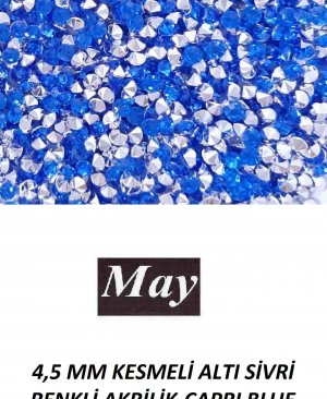 4,5 MM KESMELİ ALTI SİVRİ RENKLİ AKRİLİK-CAPRI BLUE