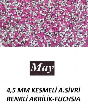 4,5 MM KESMELİ ALTI SİVRİ RENKLİ AKRİLİK-FUCHSIA