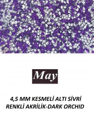 4,5 MM KESMELİ ALTI SİVRİ RENKLİ AKRİLİK-DARK ORCHID