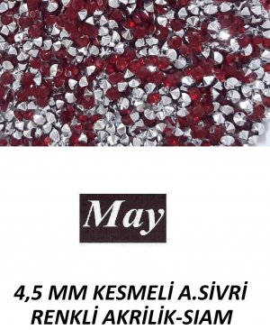 4,5 MM KESMELİ ALTI SİVRİ RENKLİ AKRİLİK-SIAM