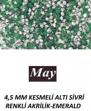 4,5 MM KESMELİ ALTI SİVRİ RENKLİ AKRİLİK-EMERALD