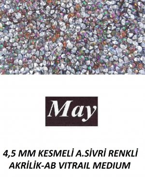 4,5 MM KESMELİ ALTI SİVRİ RENKLİ AKRİLİK-AB VITRAIL MEDIUM