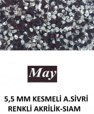 5,5 MM KESMELİ ALTI SİVRİ RENKLİ AKRİLİK-SIAM