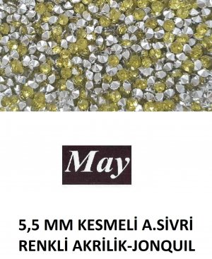 5,5 MM KESMELİ ALTI SİVRİ RENKLİ AKRİLİK-JONQUIL