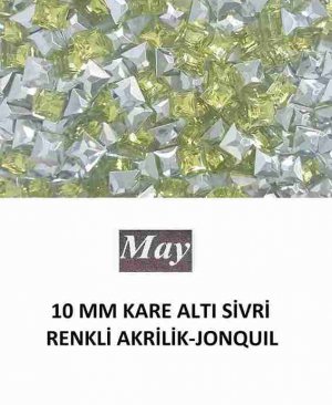 10 MM KARE ALTI SİVRİ RENKLİ AKRİLİK-JONQUIL