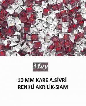 10 MM KARE ALTI SİVRİ RENKLİ AKRİLİK-SIAM