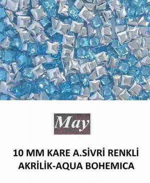 10 MM KARE ALTI SİVRİ RENKLİ AKRİLİK-AQUA BOHEMICA