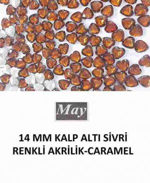 14 MM KALP ALTI SİVRİ RENKLİ AKRİLİK-CARAMEL