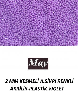 2 MM KESMELİ ALTI SİVRİ RENKLİ AKRİLİK-PLASTİK VIOLET