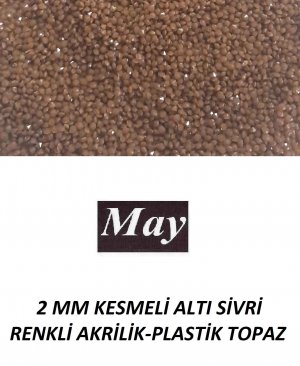 2 MM KESMELİ ALTI SİVRİ RENKLİ AKRİLİK-PLASTİK TOPAZ