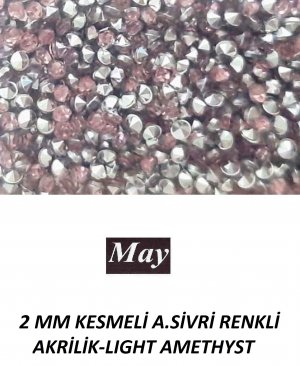 2 MM KESMELİ ALTI SİVRİ RENKLİ AKRİLİK-LIGHT AMETHYST