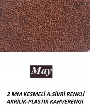 2 MM KESMELİ ALTI SİVRİ RENKLİ AKRİLİK-PLASTİK KAHVERENGİ