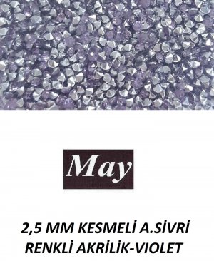 2,5 MM KESMELİ ALTI SİVRİ RENKLİ AKRİLİK-VIOLET