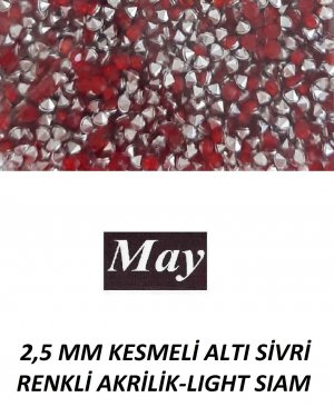 2,5 MM KESMELİ ALTI SİVRİ RENKLİ AKRİLİK-LIGHT SIAM