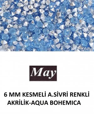 6 MM KESMELİ ALTI SİVRİ RENKLİ AKRİLİK-AQUA BOHEMICA