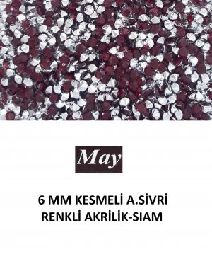 6 MM KESMELİ ALTI SİVRİ RENKLİ AKRİLİK-SIAM