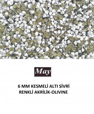 6 MM KESMELİ ALTI SİVRİ RENKLİ AKRİLİK-OLIVINE