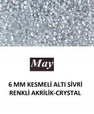 6 MM KESMELİ ALTI SİVRİ RENKLİ AKRİLİK-CRYSTAL