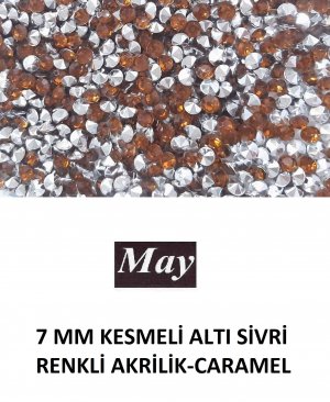 7 MM KESMELİ ALTI SİVRİ RENKLİ AKRİLİK-CARAMEL