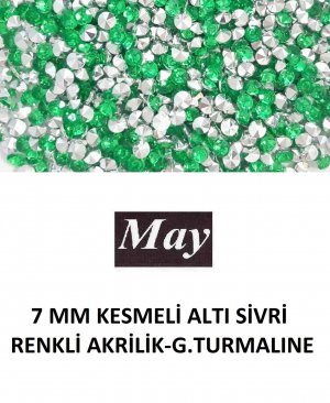 7 MM KESMELİ ALTI SİVRİ RENKLİ AKRİLİK-G.TURMALINE