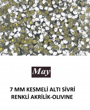 7 MM KESMELİ ALTI SİVRİ RENKLİ AKRİLİK-OLIVINE