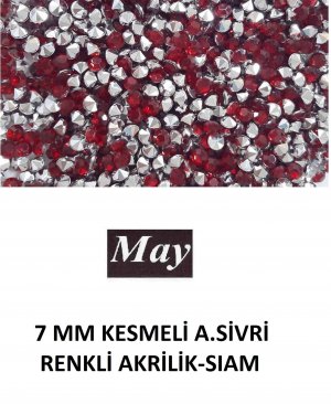 7 MM KESMELİ ALTI SİVRİ RENKLİ AKRİLİK-SIAM